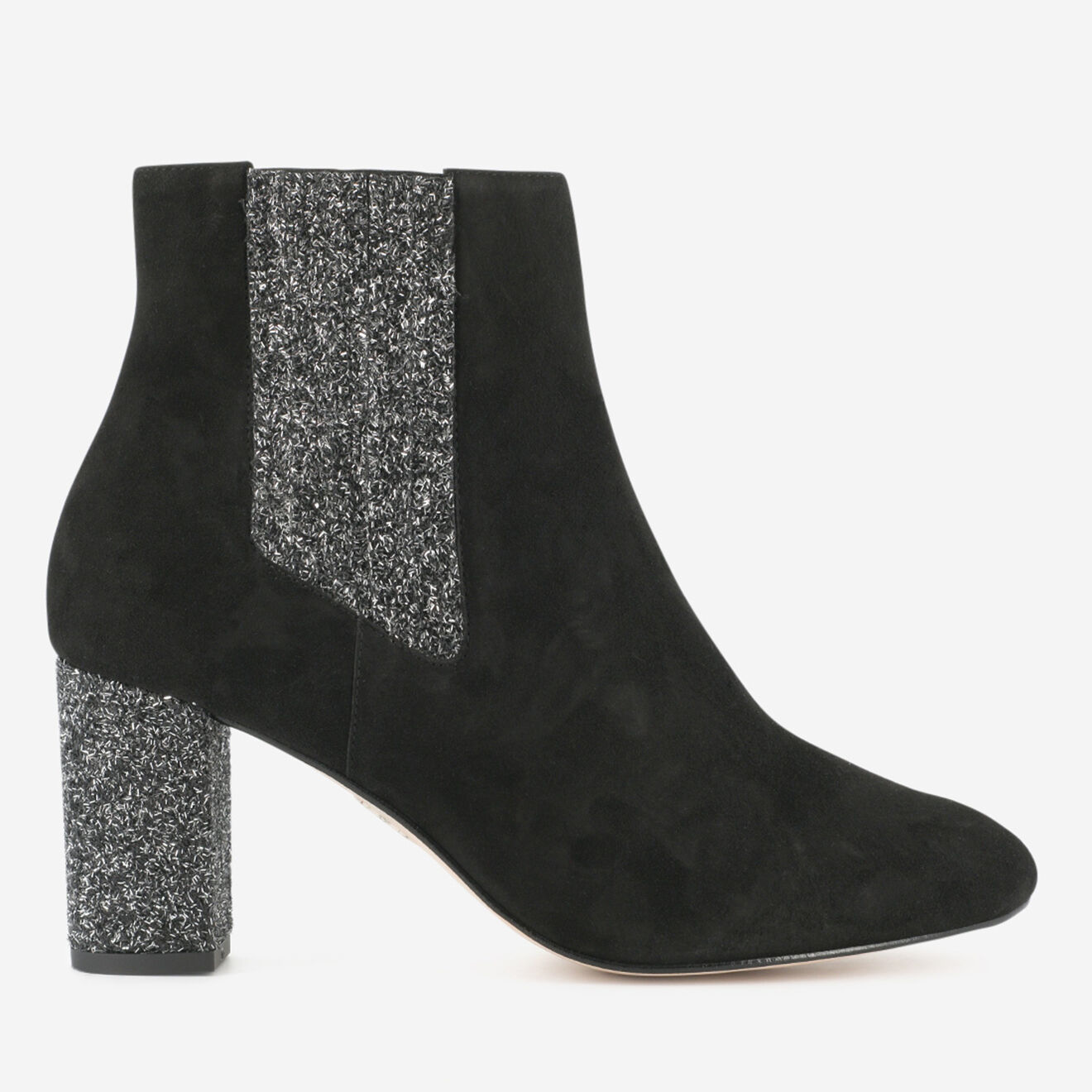 Mellow Yellow Bottines Efragola en Velours de Cuir noires - Talon 7,5 cm