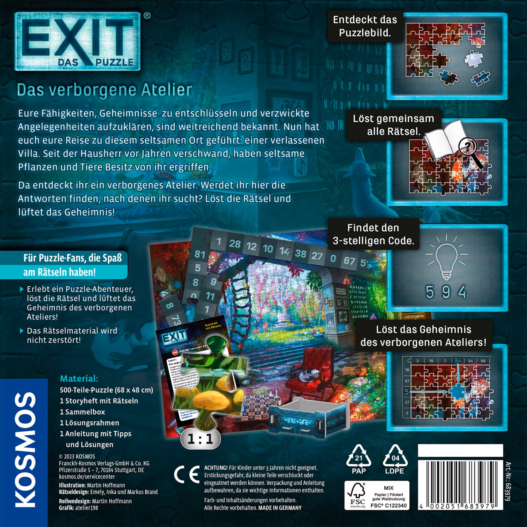 Kosmos Puzzle EXIT - Das Puzzle: Das verborgene Atelier