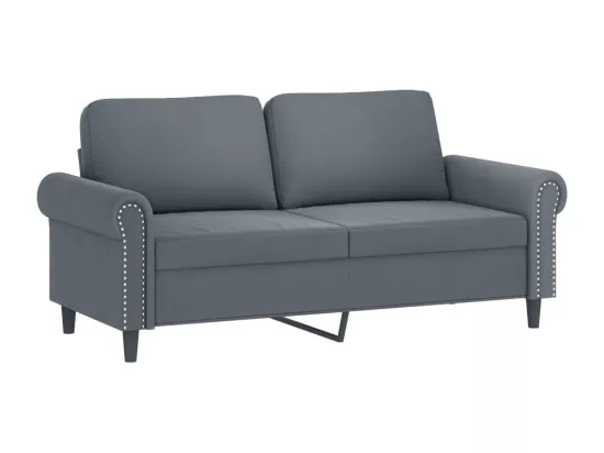Ensemble de canapés 3 pièces avec coussins gris foncé velours