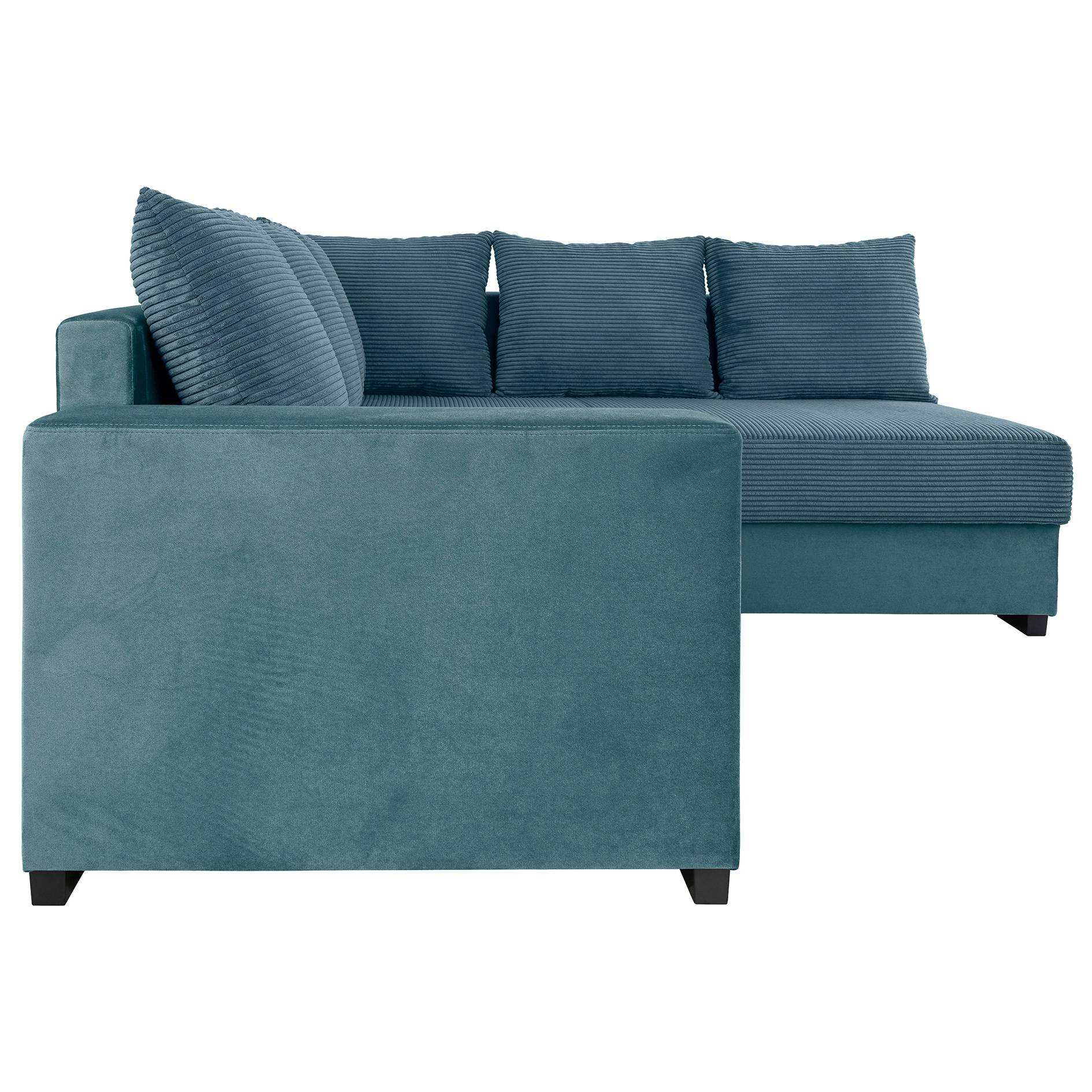 Ecksofa - mint - Cord - Ottomane rechts