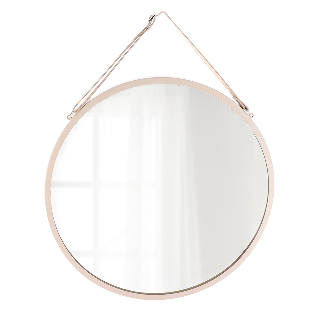 Miroir a suspendre beige D38cm