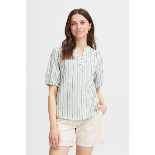 Fransa Jannie Kortærmet Bluse, Brook Green Mix, XXL
