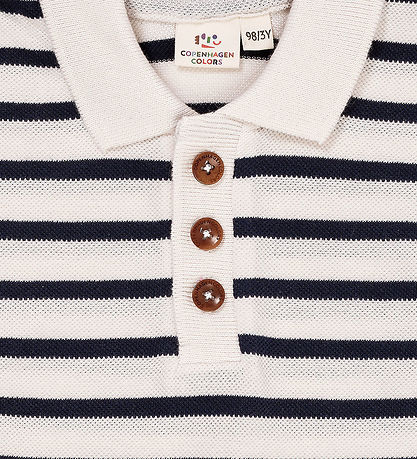 Copenahgen Colors Polo - Navy/Cream Stripe