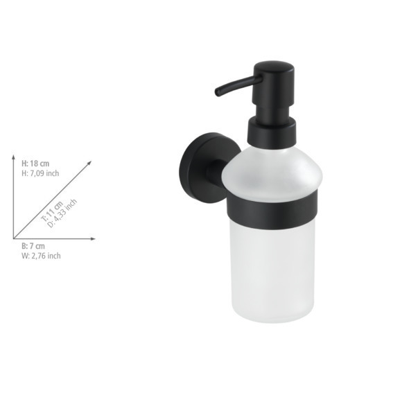 Wenko Bosio zeepdispenser RVS zwart mat