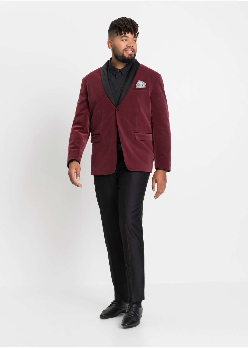 Blazer en velours avec passepoil en satin