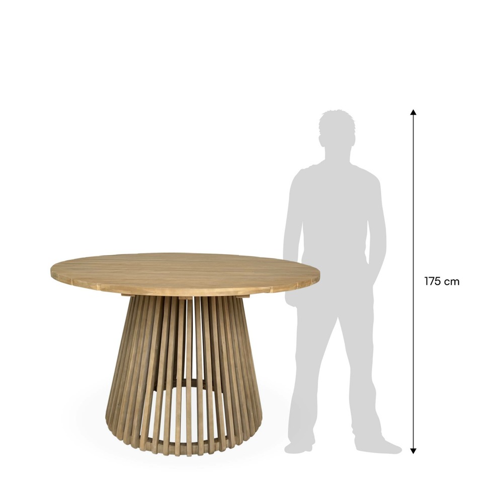 Table à manger en bois d'acacia. 4 places. Intérieur et extérieur