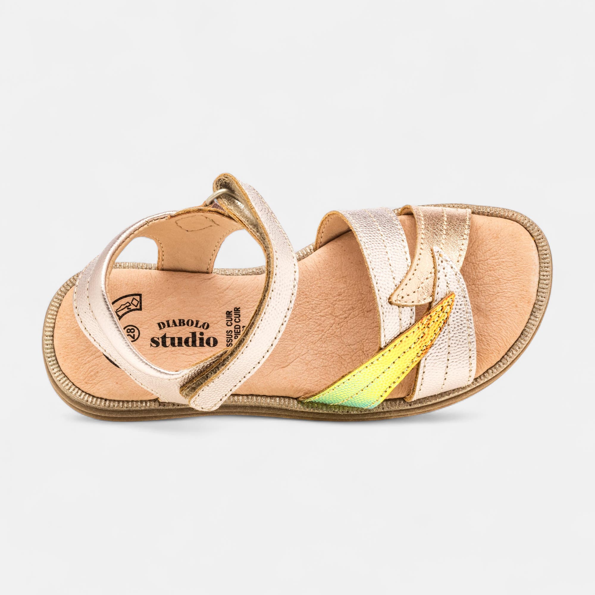 Nu-pieds Fille en cuir rose