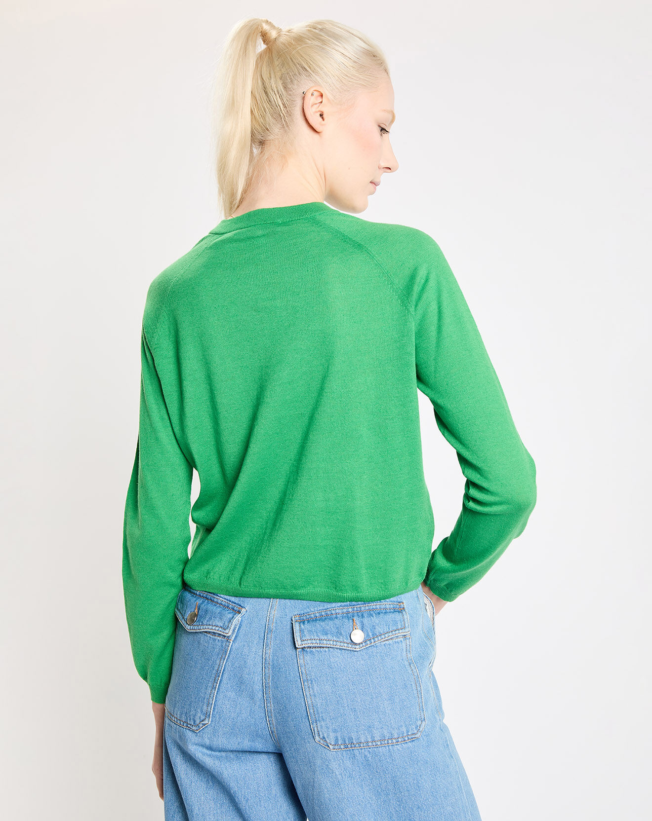 Jodhpur Gilet en Lin & Coton Rouga vert