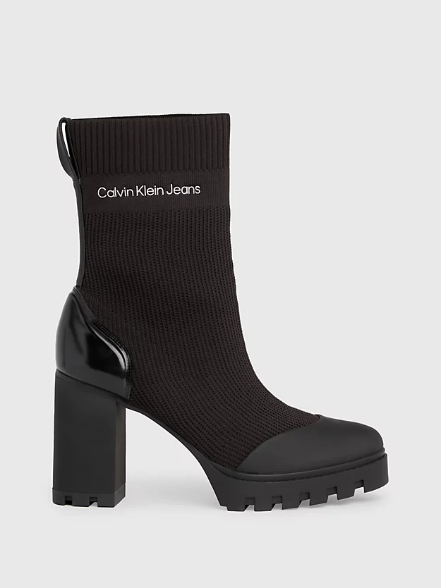 botas de plataforma tricotadas