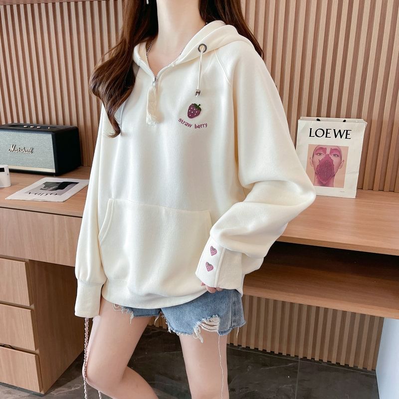 Jewie - Hoodie met lange mouwen en aardbeienprint