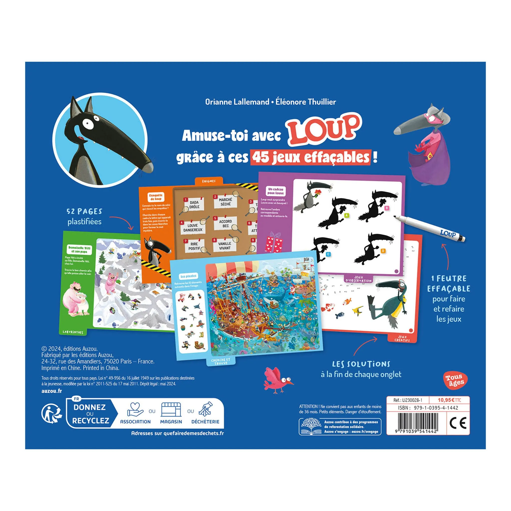Auzou Mes Jeux Effaçables - Loup