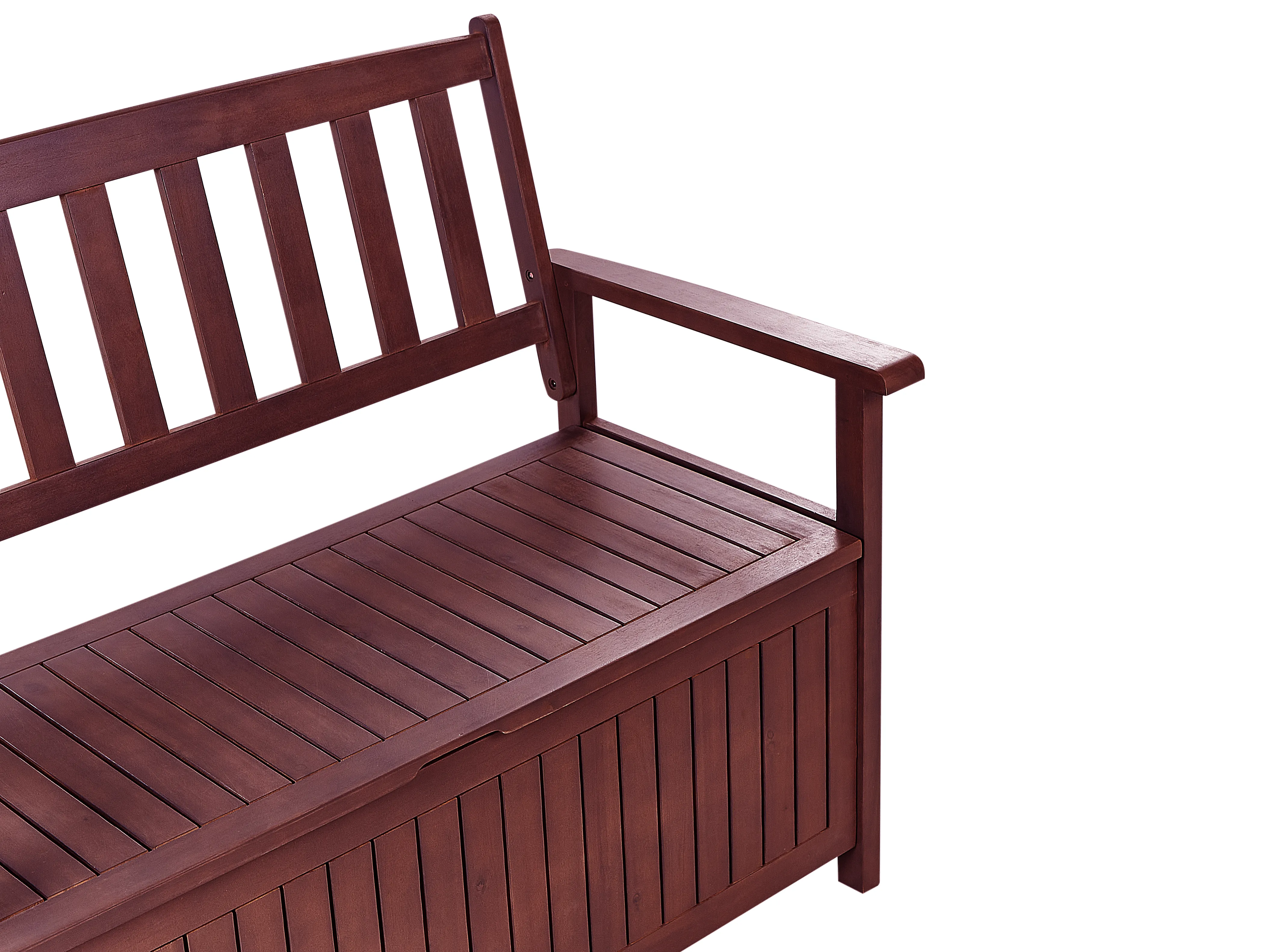 Tuinbank met zitkussen SOVANA 120 cm met opbergruimte Acaciahout Rood