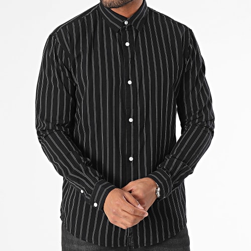 Chemise Manches Longues A Rayures 1038780-XX-12 Noir