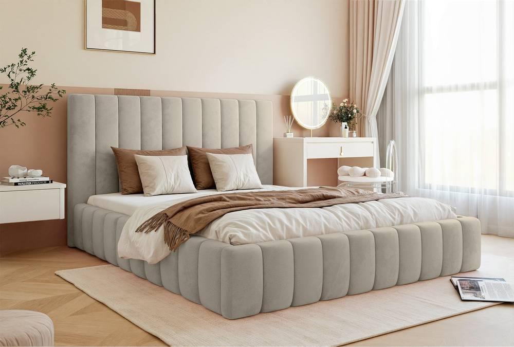 NADUVI Collection Bedframe Flores velvet 180x200 met opbergvak