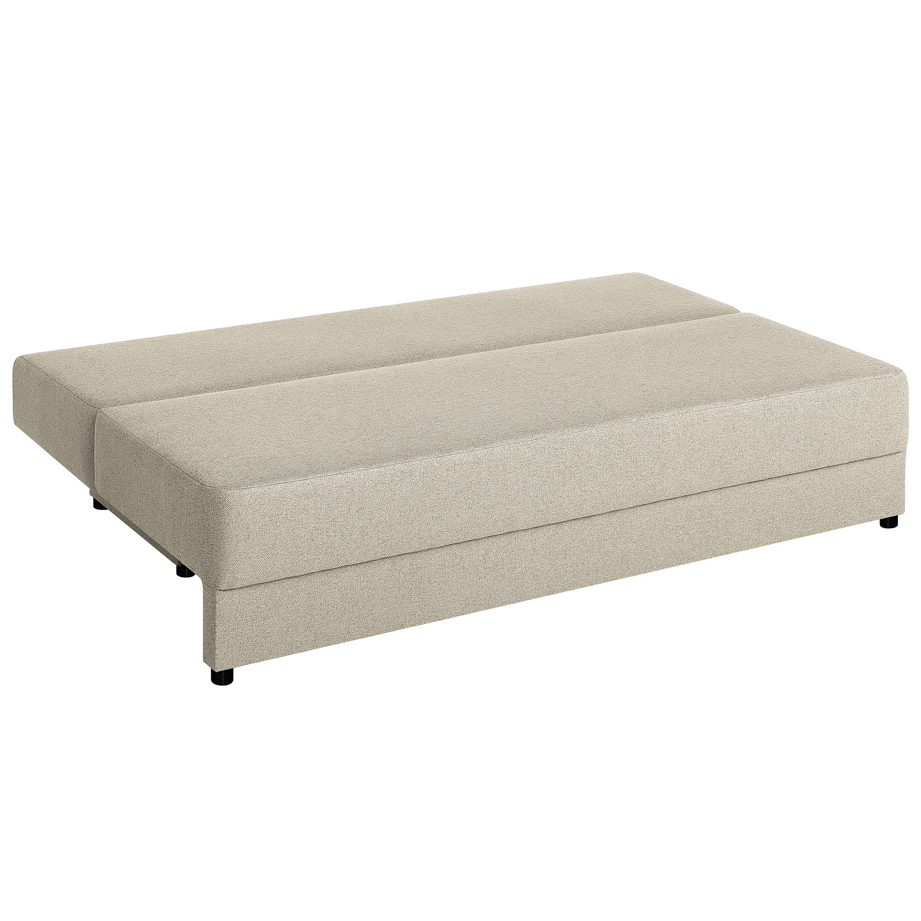 Schlafsofa - beige - mit Staukasten und Liegefunktion - Dauerschläfer