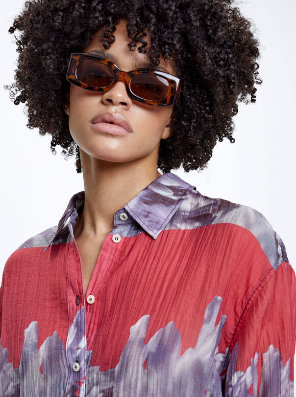 Camisa de liocel estampada - Multicolorida