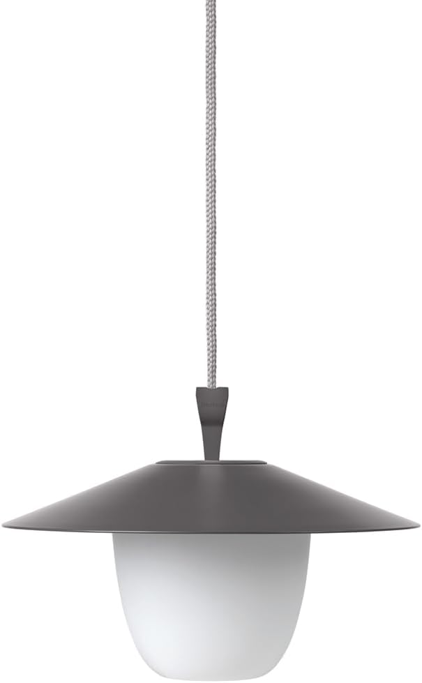 blomus Mobile LED-Tischleuchte -ANI LAMP- | Akku Tischlampe aus Aluminium | Farbe Warm Gray | Ø 22 x 33H cm | 2 Helligkeitsstufen per Touch | Outdoor IP44