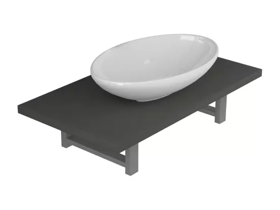 Meuble de salle de bain en deux pièces Céramique Gris
