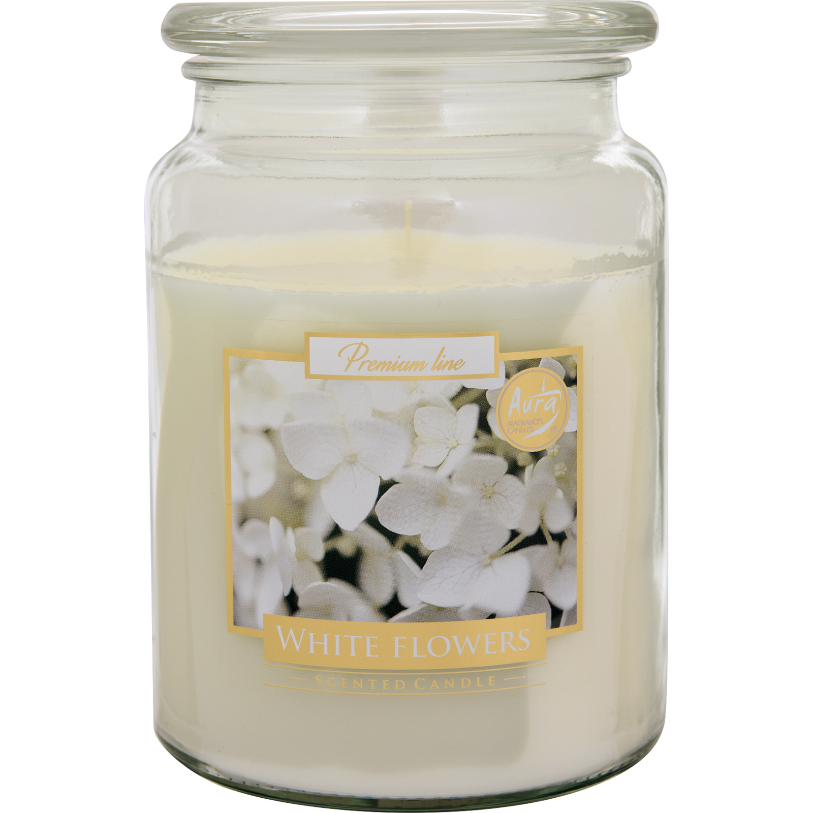 Aura Premium Line Duftkerze White Flowers 500 g