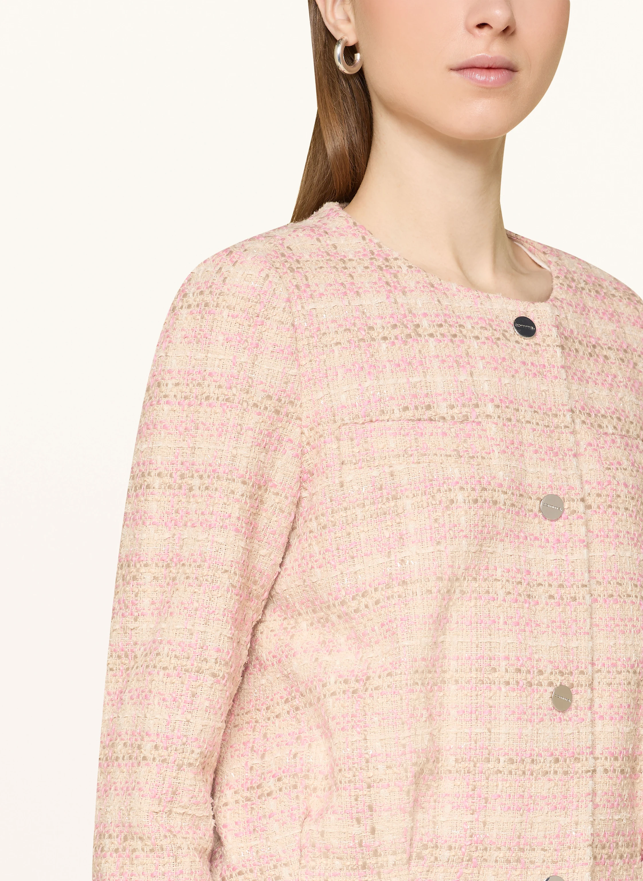 comma Tweed-Jacke mit Glitzergarn