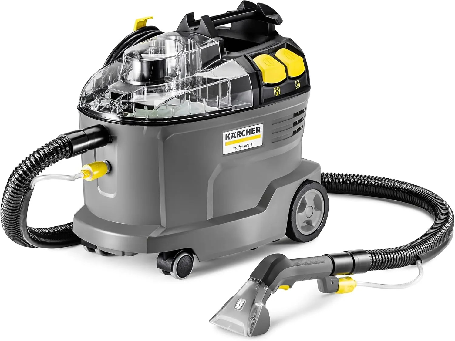 Kärcher Waschsauger Puzzi 8/1, leistungsstark, für die Reinigung von Polstern, Fleckentfernung auf textilen Flächen, inkl. ergonomischer, kurzer Polsterdüse, Schwarz