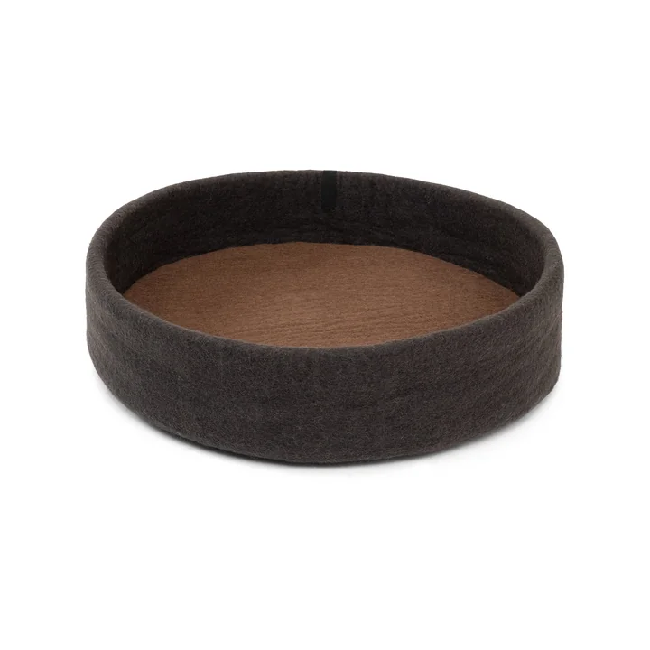myfelt - Kuno Hundekorb, Ø 60 cm, Inlay braun
