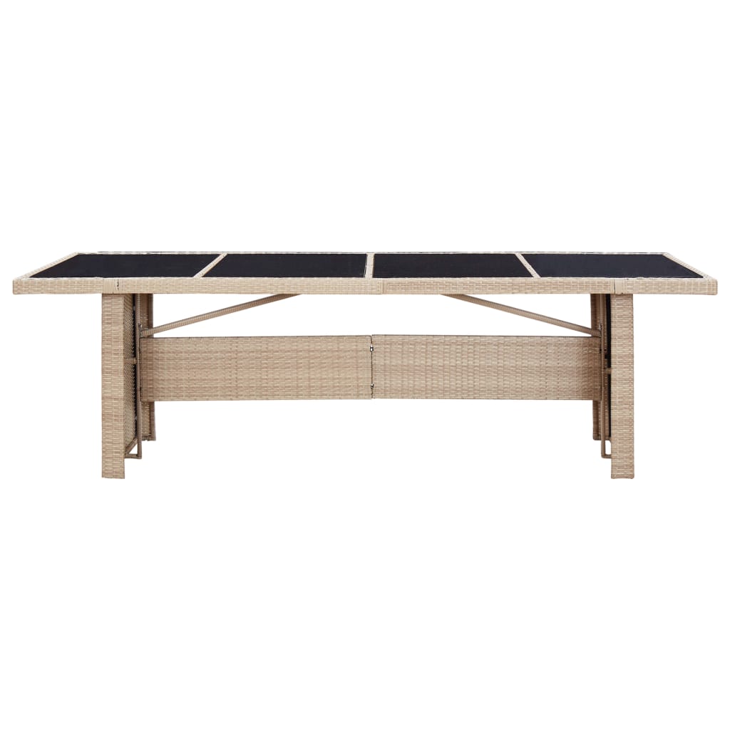 Salon de jardin meuble d'extérieur ensemble de mobilier avec coussins 9 pièces résine tressée beige
