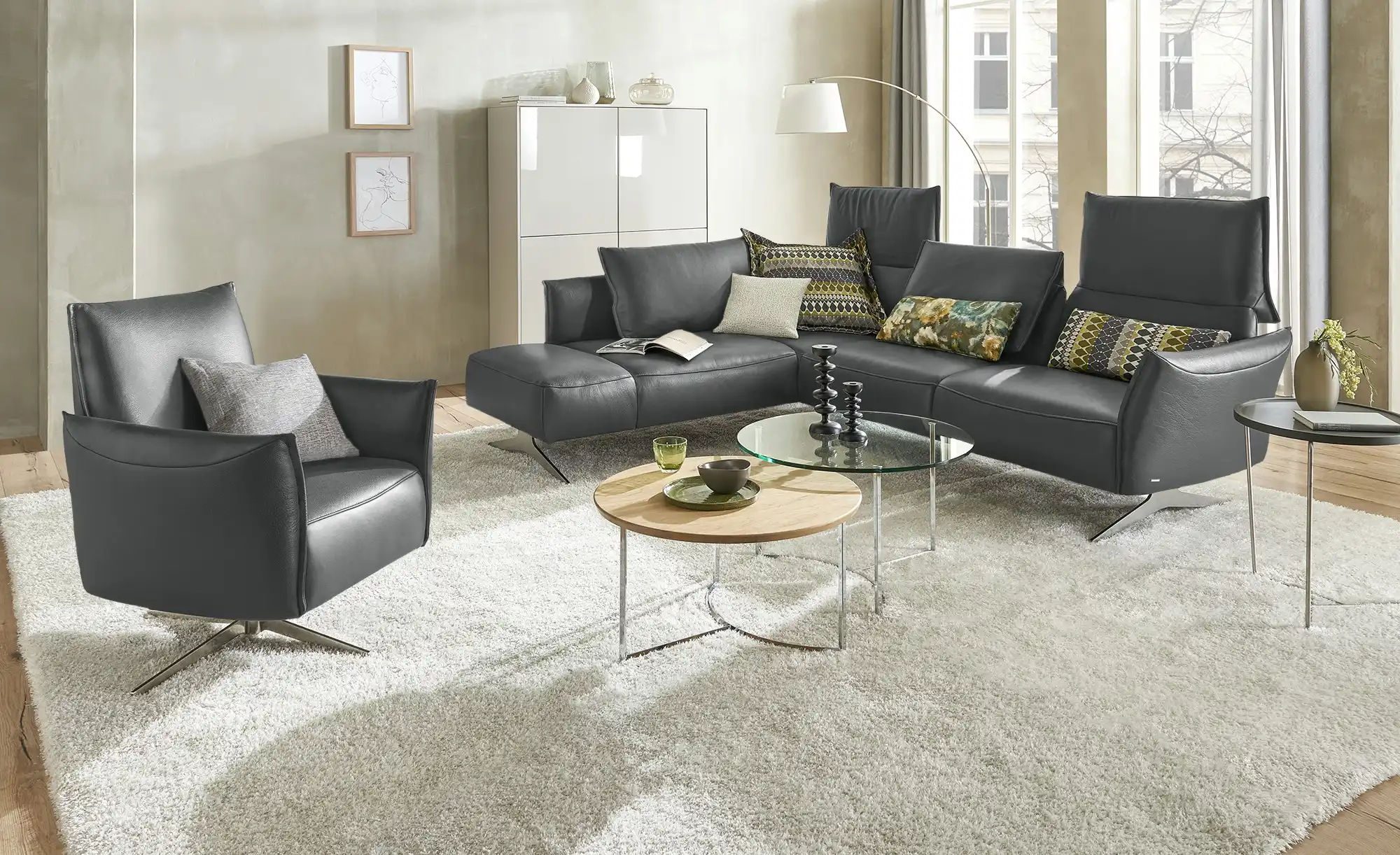 KOINOR Ecksofa Leder Vineto