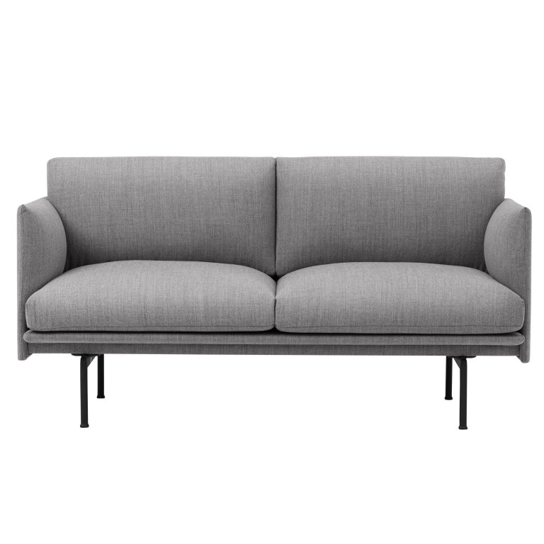 Muuto Outline Studio bank tweezitter grijs, stofsoort Fiord