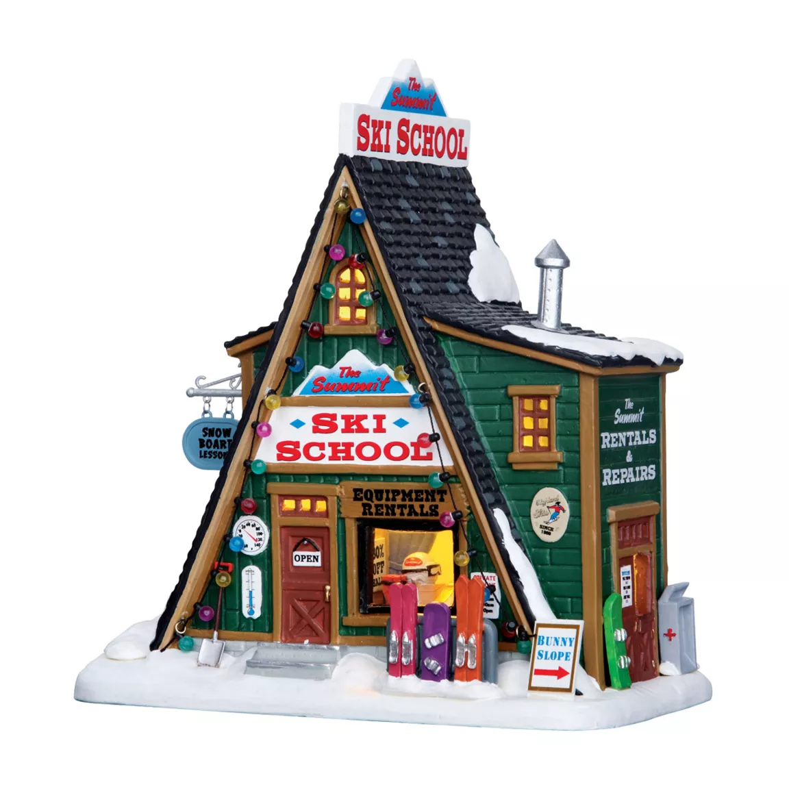 Village de Noël Lemax lumineux École de ski Summit