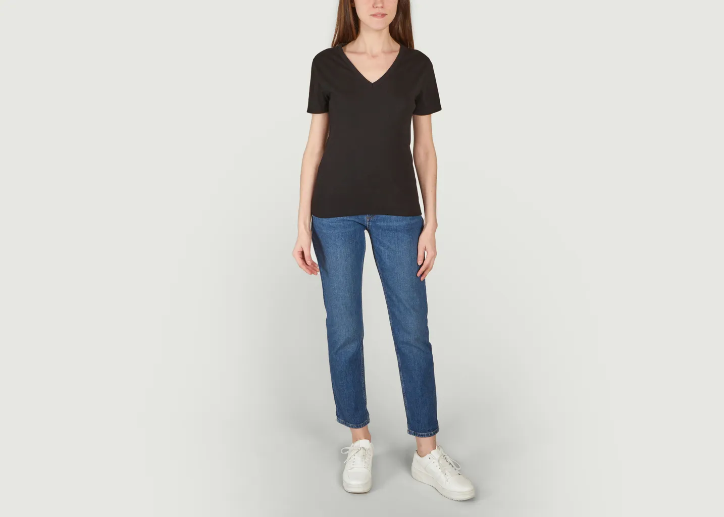 T-shirt col V en coton Petit Bateau