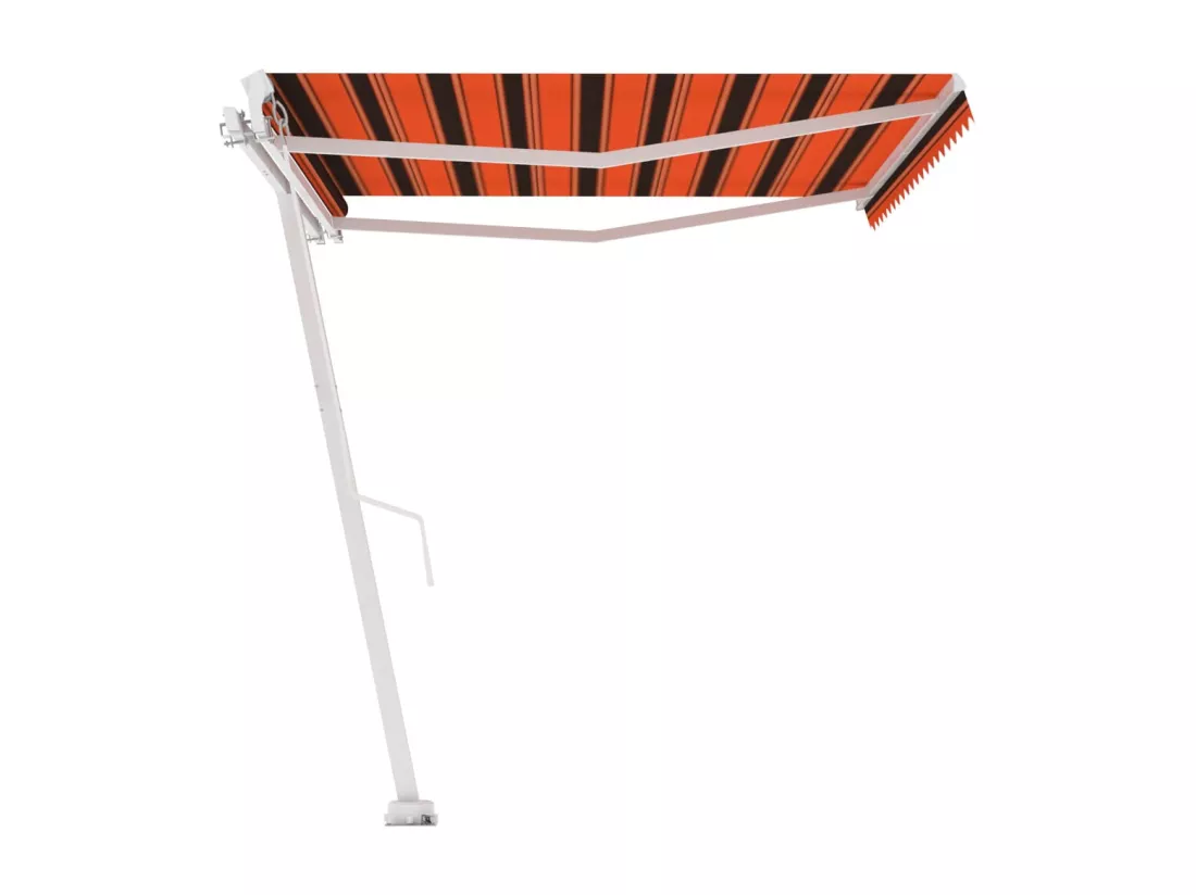 Auvent manuel rétractable sur pied 400x350 cm Orange et marron
