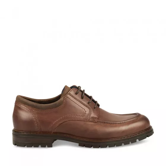 Derbies MARRON DENIM SIDE CUIR
