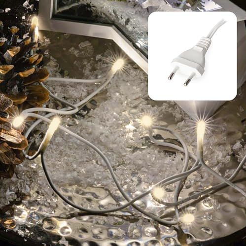 Hellum - Lichtsnoer - Warm Wit - 20 LEDs - 2,85 m - Binnenverlichting - Groene Stekker