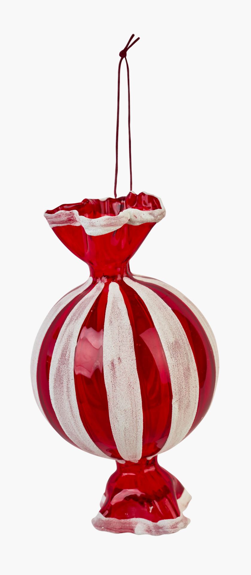 Juletrepynt multi rød - 8,2x8,2x14 cm