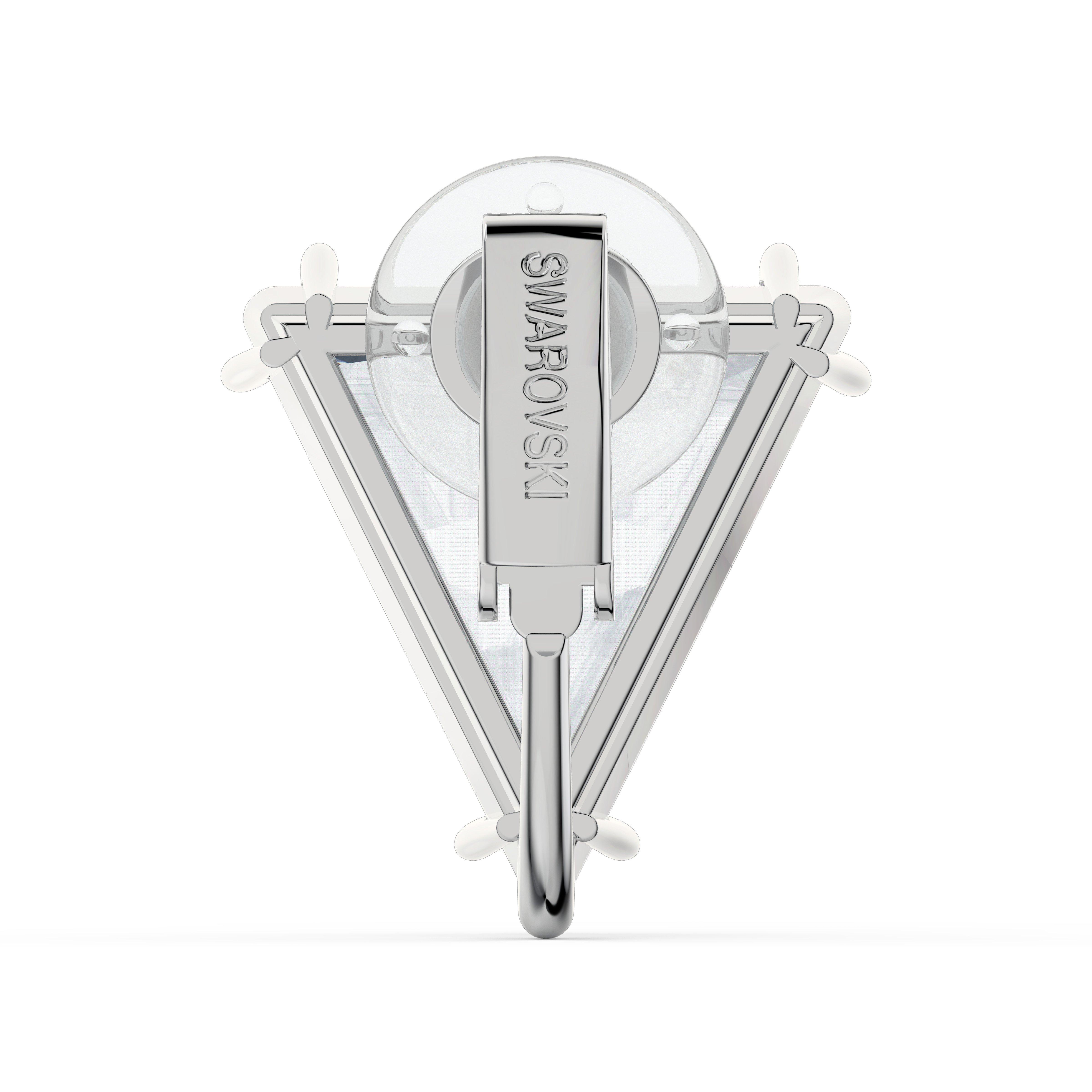 Swarovski Mesmera clip earring, Single, Triangle cut, White, Rhodium plated