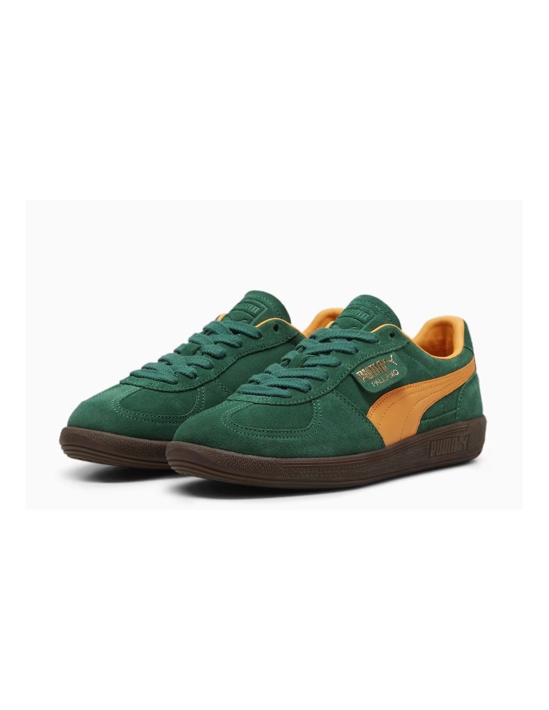 puma Sneakers Femme Palermo Vert/Orange Daim