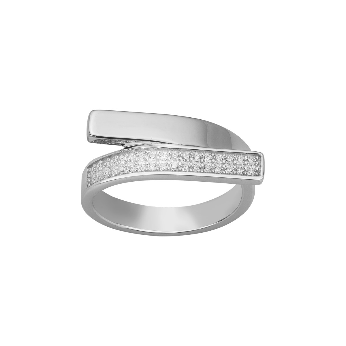 Bague en Argent avec oxyde de zirconium blanc