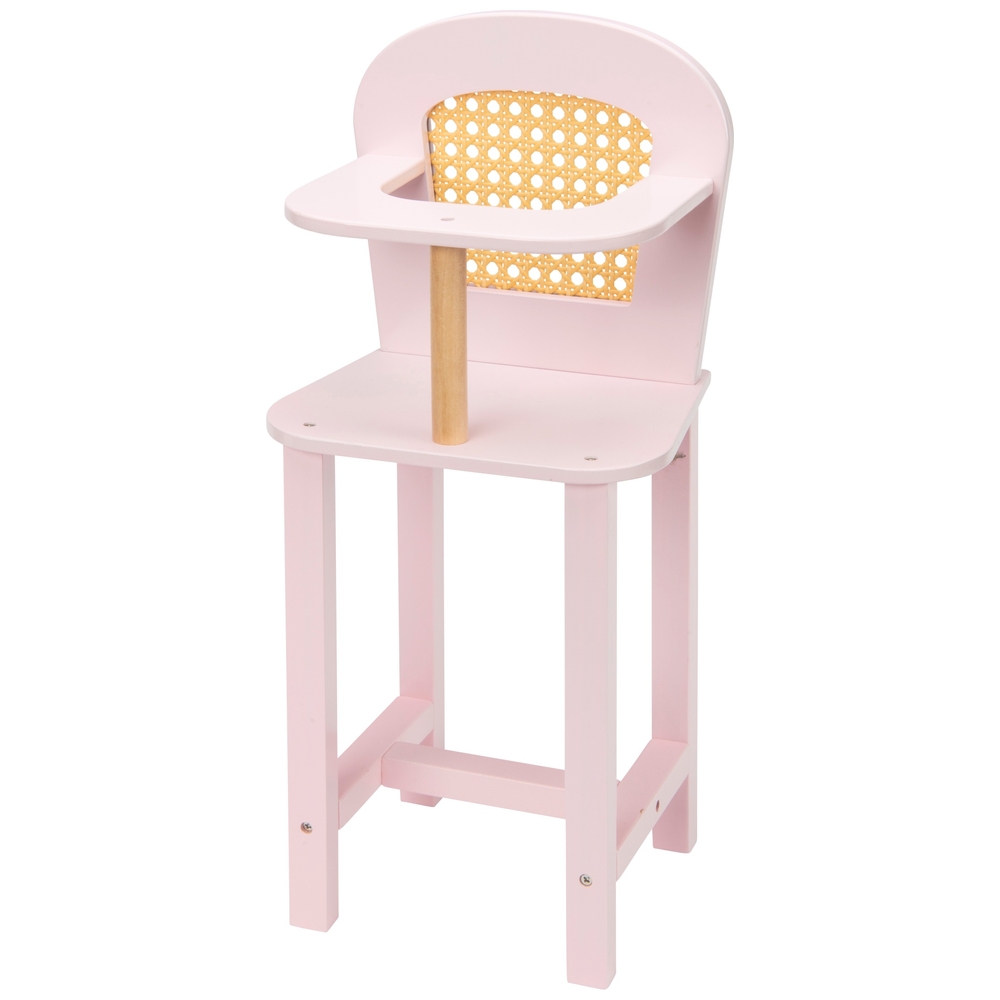 Dimples Puppenhochstuhl aus Holz und Rattan