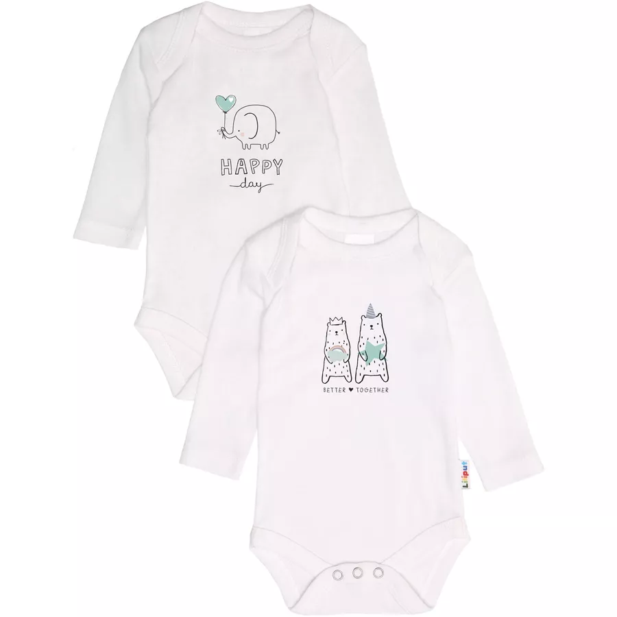 Liliput Langarmbody 2er-Pack Happy day weiß