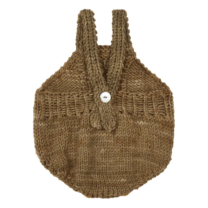 Silmu Knitting Barboteuse à Bretelles Mérinos Verso | Marron