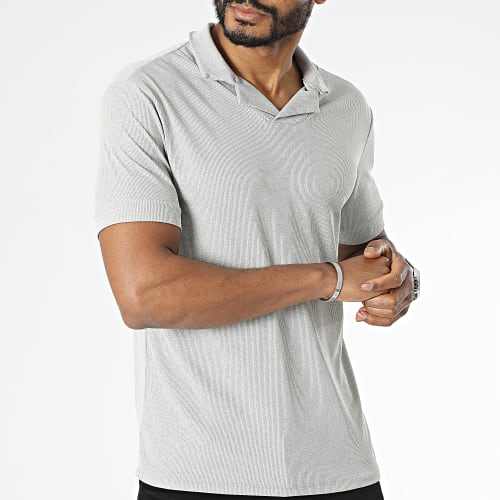 Polo Manches Courtes Gris Chiné