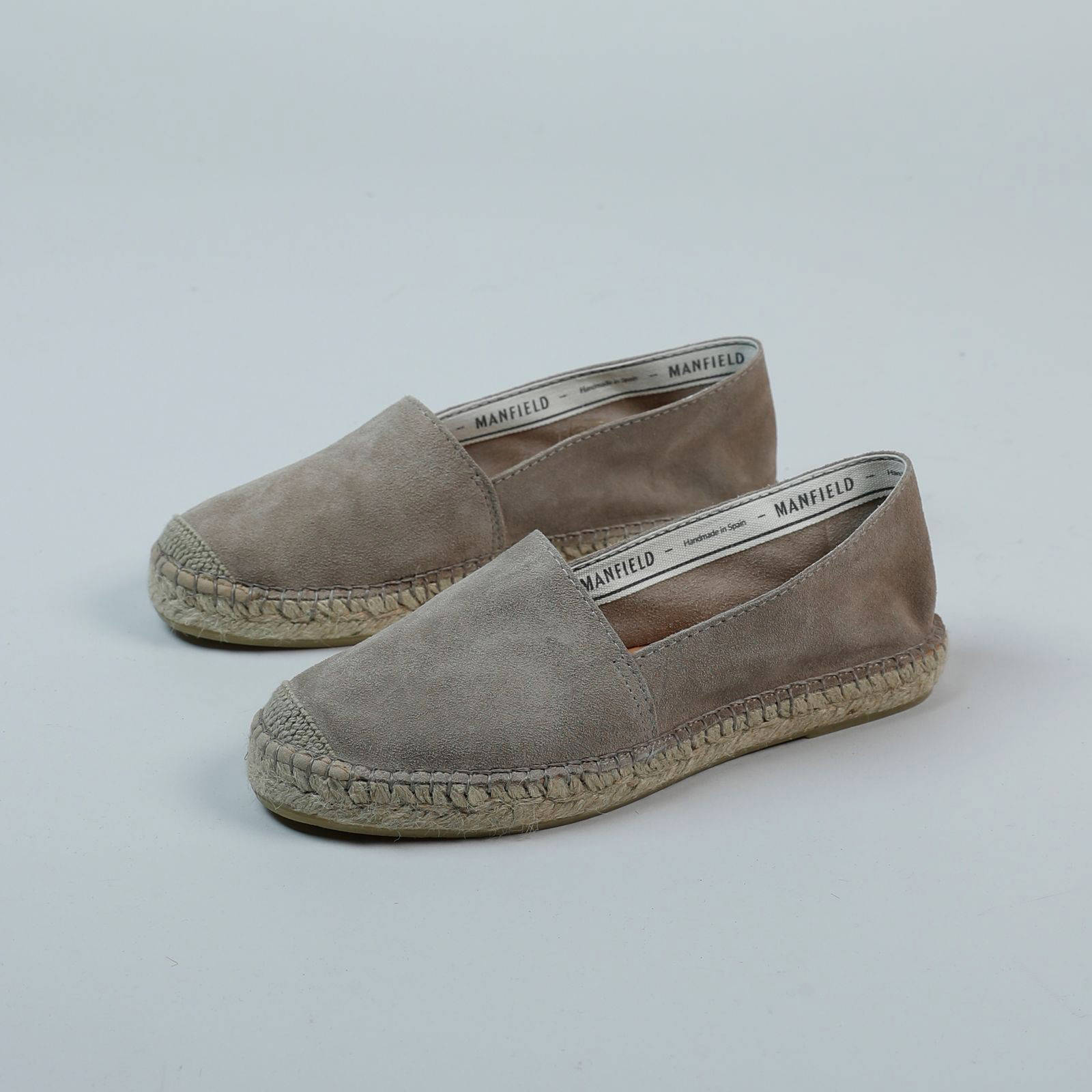 Manfield suède espadrilles taupe