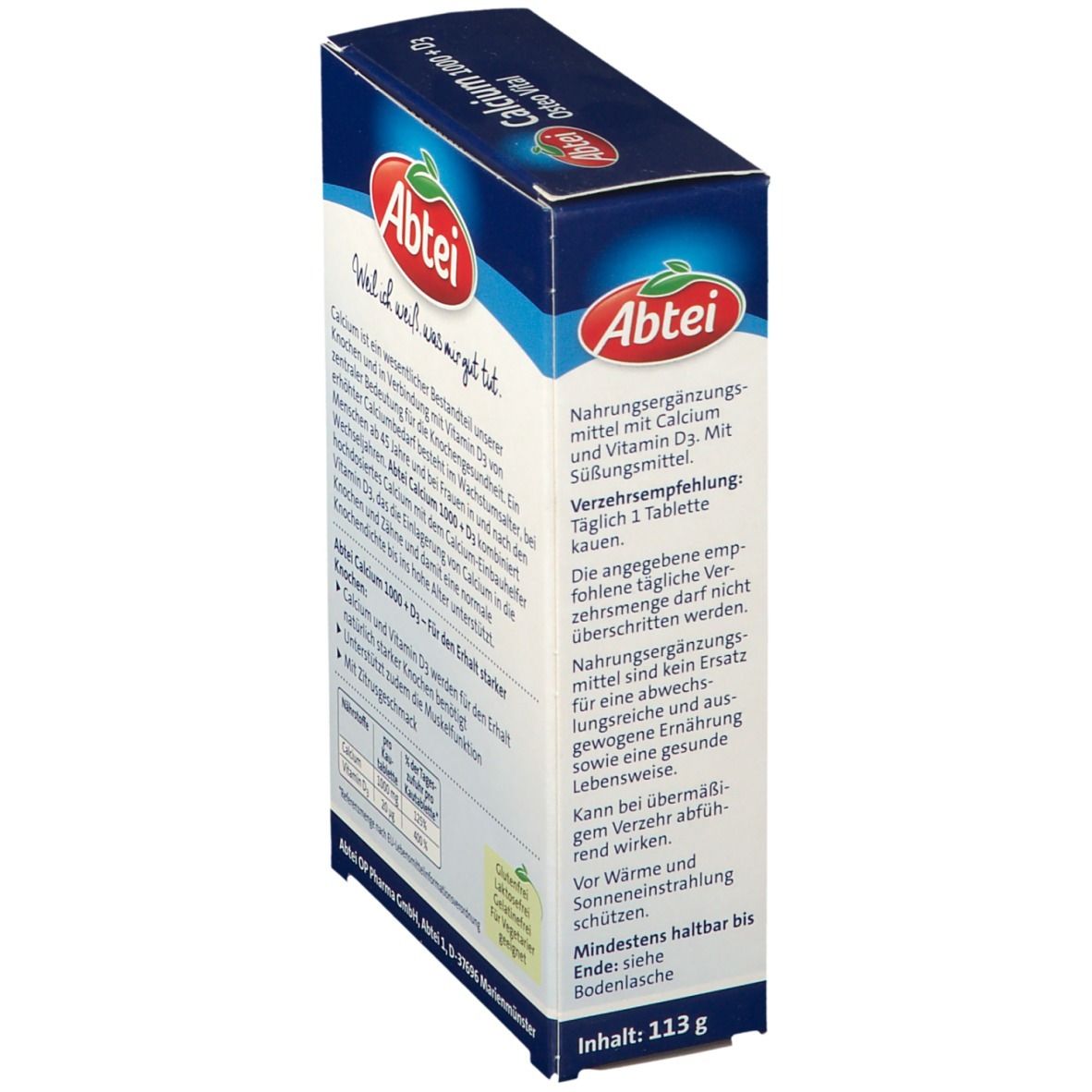 Abtei Calcium 1000 + D3 Osteo Vital Kautabletten