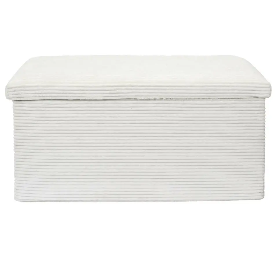 Home Deco Poef - Cocoonen - MDF/polyester - wit - 76 x 38 cm