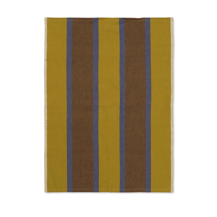 Ferm Living - Hale Geschirrtuch, lime-dunkelblau-chocolate