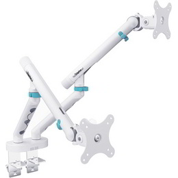 Bras support design pour 2 écrans, avec pince