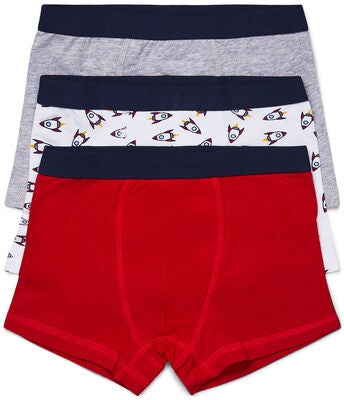 Luca & Lola Giacomo Boksershorts 3-pack, Red/Grey