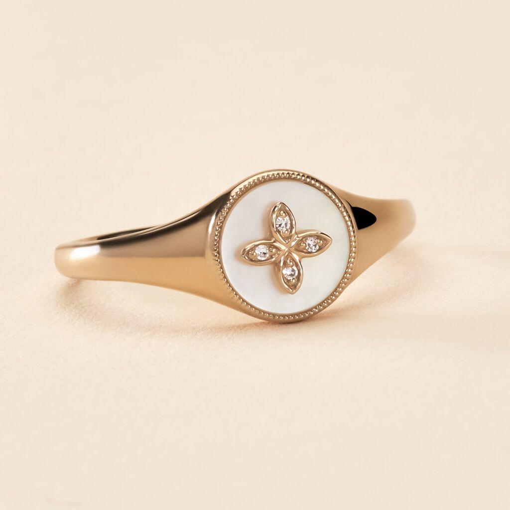 Bague Talisman Or Jaune Nacre Diamant