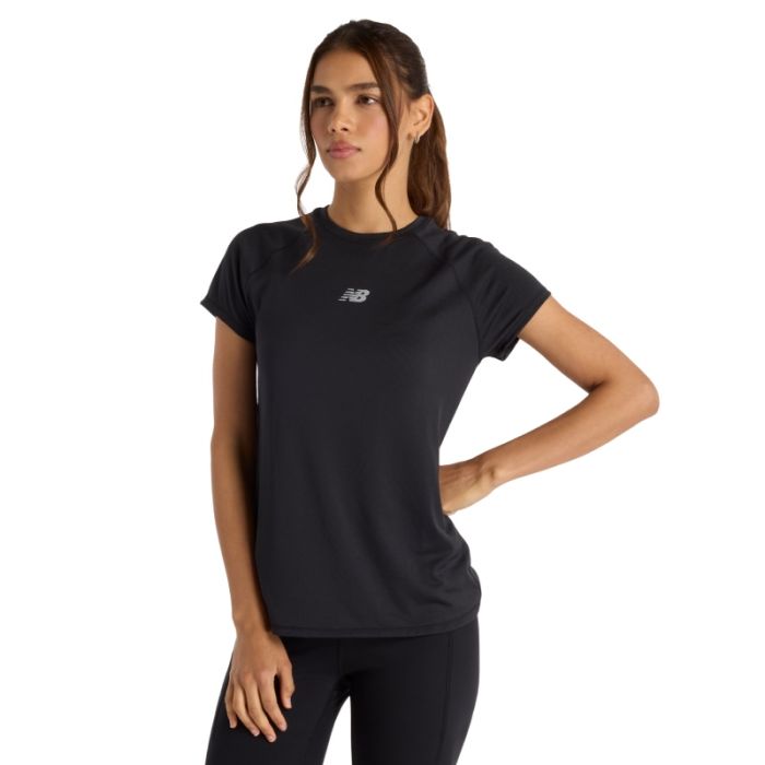 New Balance Dame T-shirts Jacquard Slim SS Tee Sort